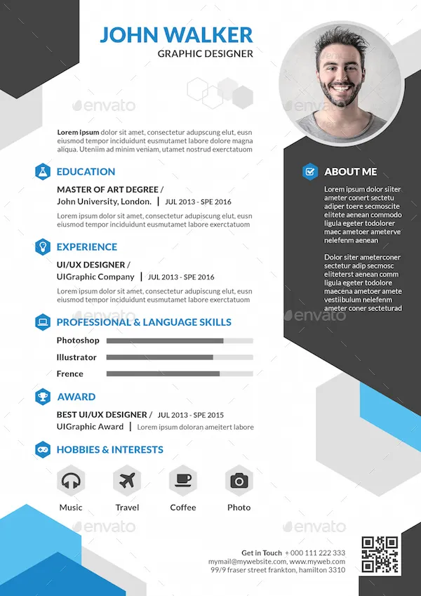 template cv kreatif minimalis