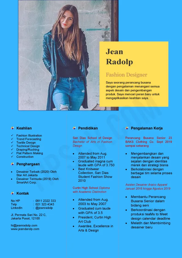 Format CV Kosong Modern #1 (Download template resume format .docword)