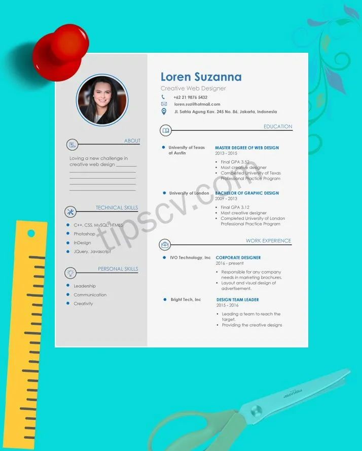 Contoh CV Kreatif word docx