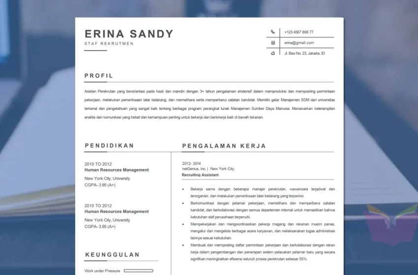 Contoh CV Staff Rekrutmen - Download Template CV Gratis