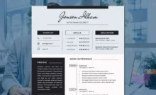 Template Contoh CV Security Hotel atau Bank Elegan