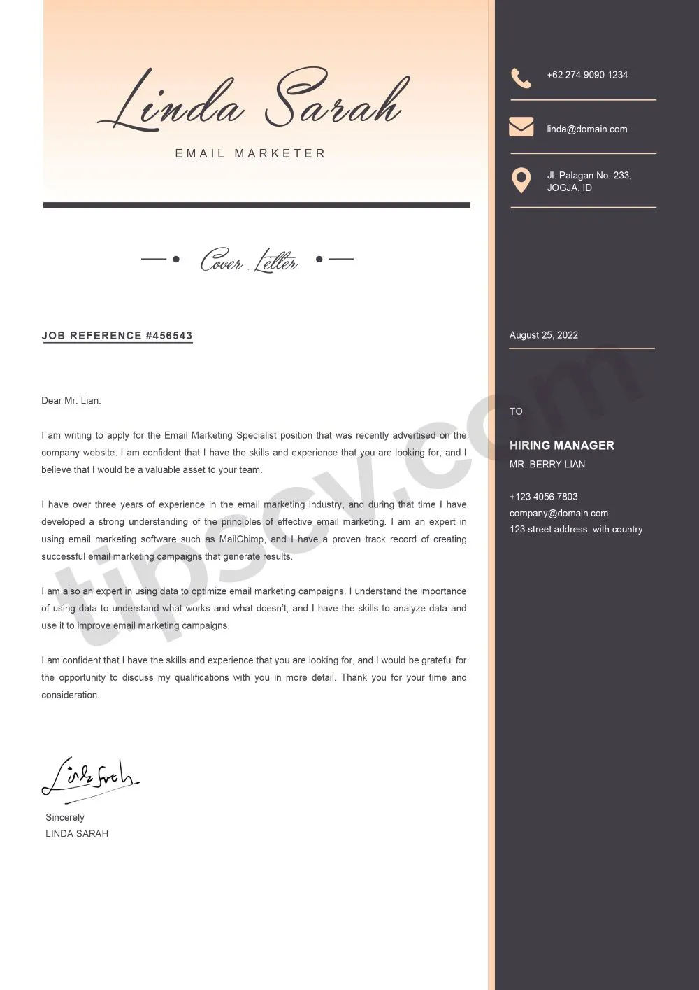 Surat Lamaran Kerja Email Marketing