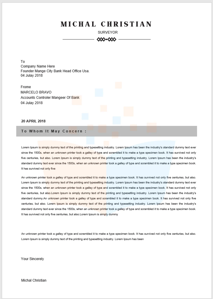 Cover Letter Surveyor